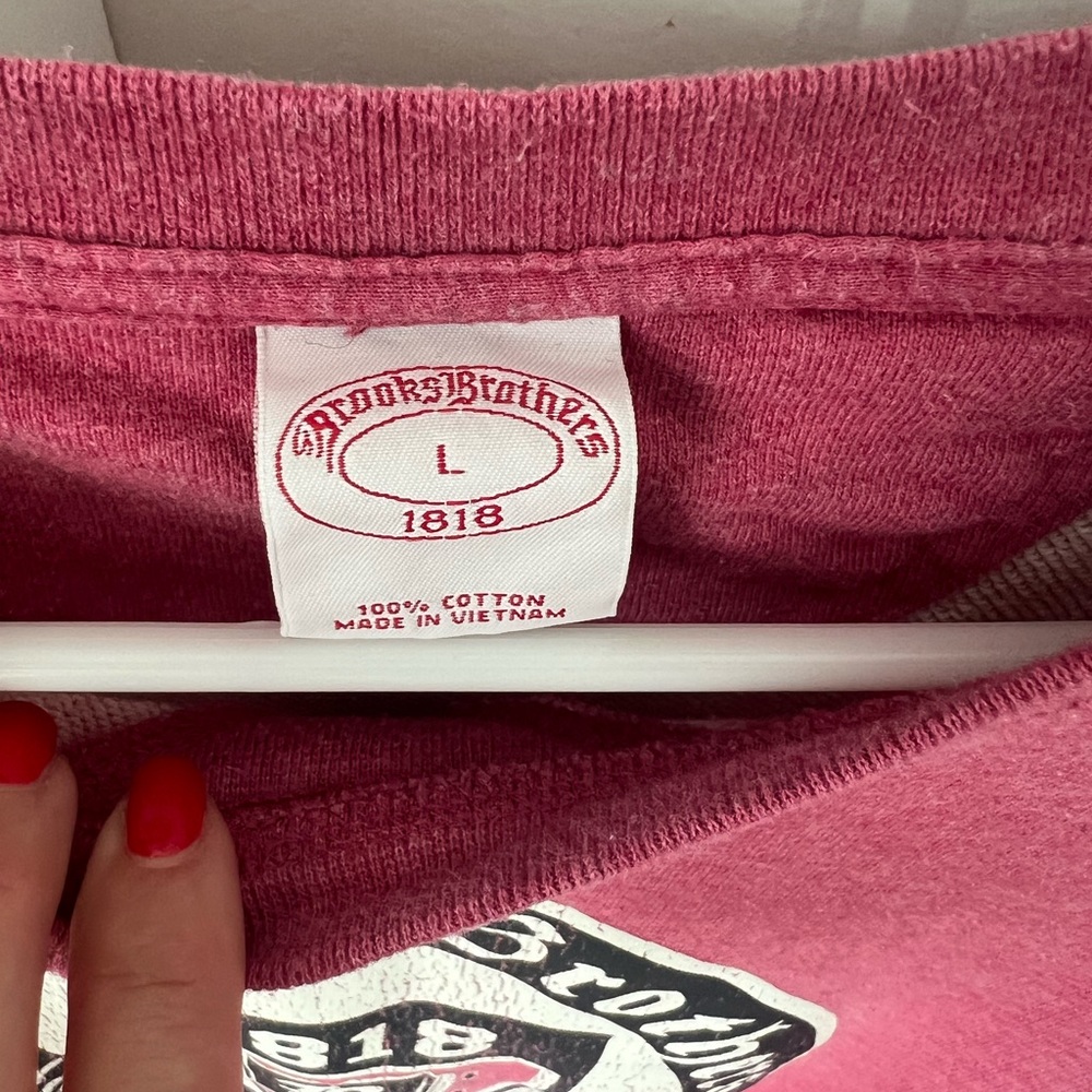 Brooks Brothers Logo Crew Neck Sweatshirt in Large Red - Picture 2 of 3